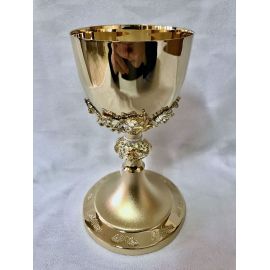 Kielich mszalny, winogrona, złocony + srebrzony - 20 cm (16D) - KIELICHY MSZALNE