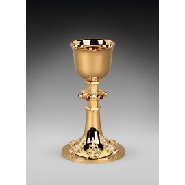 Kielich mszalny, złocony, ozdobne kamienie - 24,5 cm (17D) - KIELICHY MSZALNE