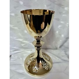 Kielich mszalny, neogotycki,nodus 6 kąt, złocony - 26 cm (18D) - KIELICHY MSZALNE