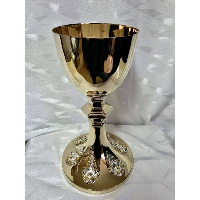Kielich mszalny, neogotycki,nodus 6 kąt, złocony - 26 cm (18D) - KIELICHY MSZALNE - Kielich mszalny, neogotycki,nodus 6 kąt, złocony - 26 cm (18D)
