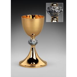 Kielich mszalny, pozłacany i oksydowany, Aniołki - 24 cm (21D) - KIELICHY MSZALNE