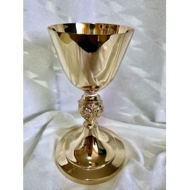 Kielich mszalny, Serce Pana Jezusa, złocony - 21 cm (23D) - KIELICHY MSZALNE