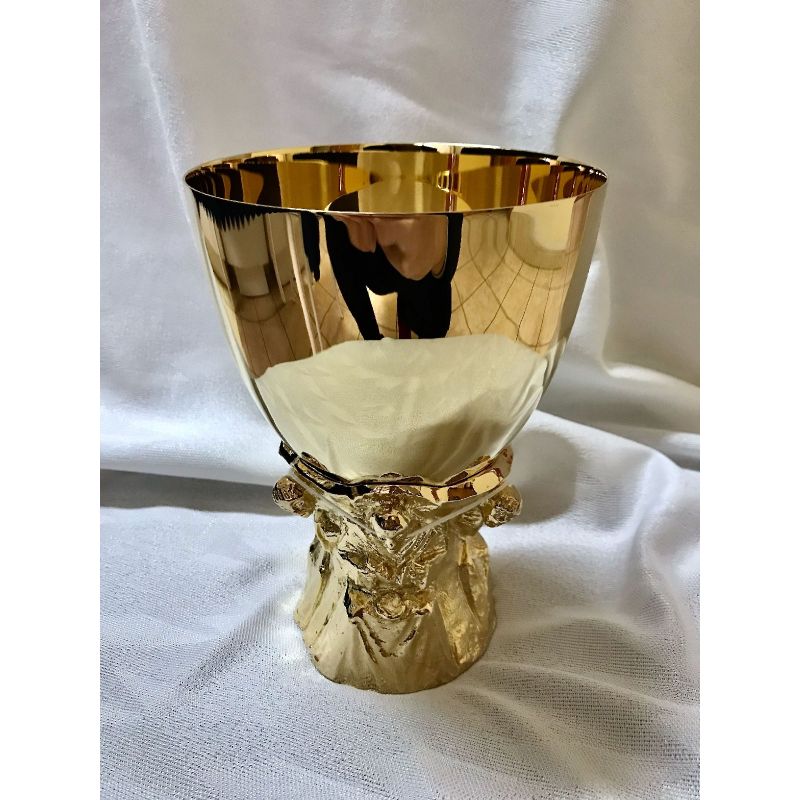 Kielich mszalny, pozłacany,Pan jezus + 2 uczniów, nodus odlew - 20 cm (26D) - KIELICHY MSZALNE - Kielich mszalny, pozłacany,Pan jezus + 2 uczniów, nodus odlew - 20 cm (26D)