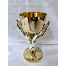 Kielich mszalny, pozłacany, dłonie, nodus odlew - 21 cm (27D) - KIELICHY MSZALNE