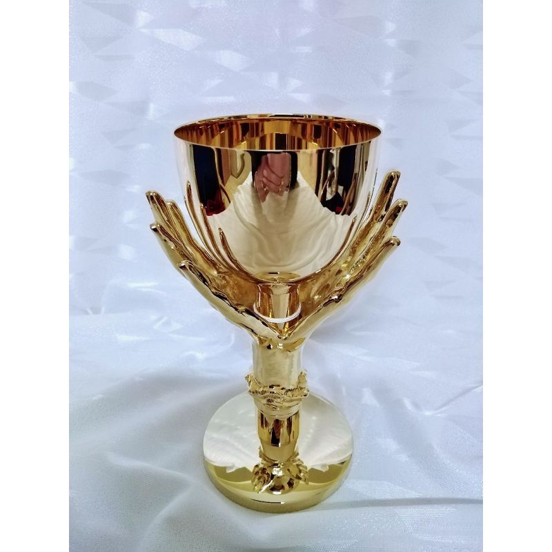 Kielich mszalny, pozłacany, dłonie, nodus odlew - 21 cm (28D) - KIELICHY MSZALNE - Kielich mszalny, pozłacany, dłonie, nodus odlew - 21 cm (28D)