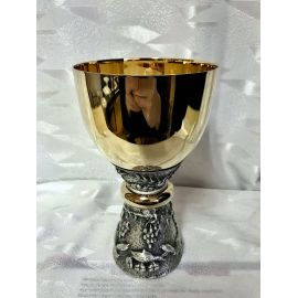 Kielich mszalny, pozłacany i srebrzony, ryby - 17 cm (31D) - KIELICHY MSZALNE