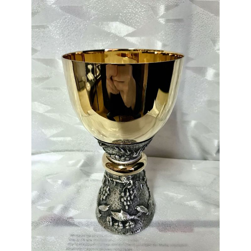 Kielich mszalny, pozłacany i srebrzony, ryby - 17 cm (31D) - KIELICHY MSZALNE - Kielich mszalny, pozłacany i srebrzony, ryby - 17 cm (31D)
