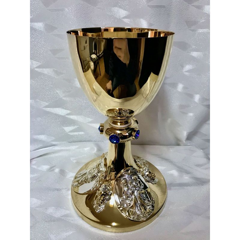 Kielich mszalny, pozłacany, Maryjny - 24 cm (31DA) - KIELICHY MSZALNE - Kielich mszalny, pozłacany, Maryjny - 24 cm (31D)