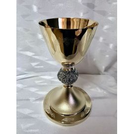Kielich mszalny, pozłacany, winogrona, kłosy - 20 cm (40D) - KIELICHY MSZALNE