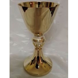 Kielich mszalny, pozłacany, polerowany, motyw gołębie - 20 cm (45D) - KIELICHY MSZALNE