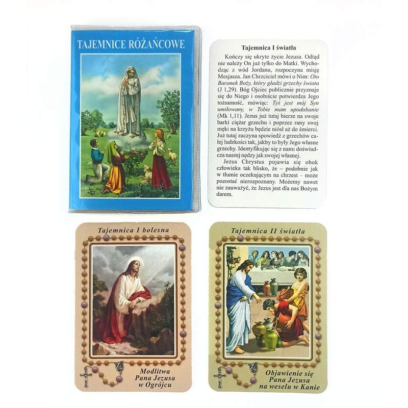 Tajemnice różańcowe - laminowane 7,5 x 10 cm - RÓŻAŃCE, KORONKI, TAJEMNICE RÓŻAŃCOWE - Tajemnice różańcowe - laminowane 7,5 x 10 cm