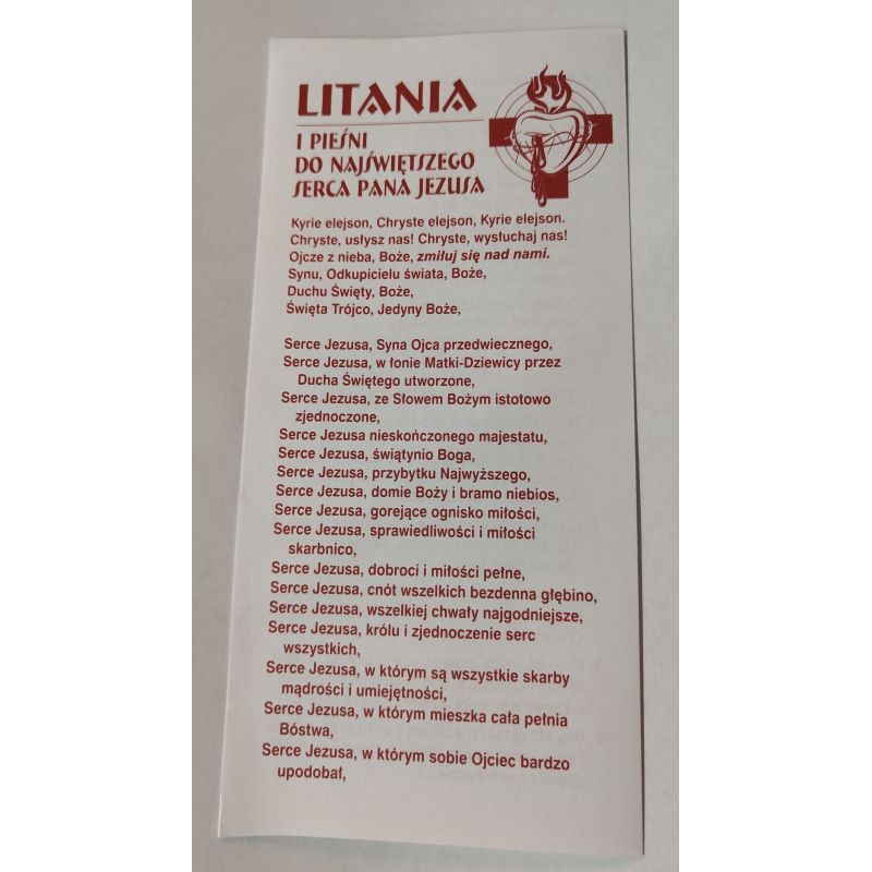 Litania i pieśni do Najświętszego Serca Pana Jezusa-  folder 1 szt - Folder religijny - Litania i pieśni do Najświętszego Serca Pana Jezusa-  folder 1 szt