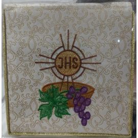 Bursa do chorych haftowana,ecru w złote wzory (46) - BURSY, ZESTAWY DO CHORYCH