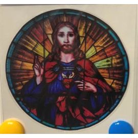 Witraż magnetyczny - Najświętsze Serce Jezusa - Witraże magnetyczne na szybę