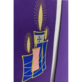 Stuła haftowana fioletowa - Adwent (stuła adwentowa) - STUŁY - zdjęcie 3 - Stuła haftowana fioletowa - Adwent (stuła adwentowa)