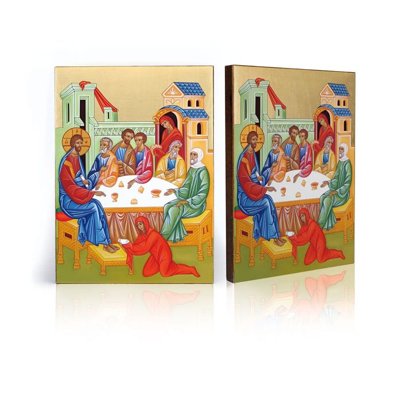 Ikona religijna Namaszczenie Jezusa w Betanii - Jezus Chrystus - Ikona religijna Namaszczenie Jezusa w Betanii