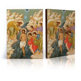Ikona Święty Jan Chrzciciel i Jezus Chrystus - Chrzest Pański (1) - Jezus Chrystus