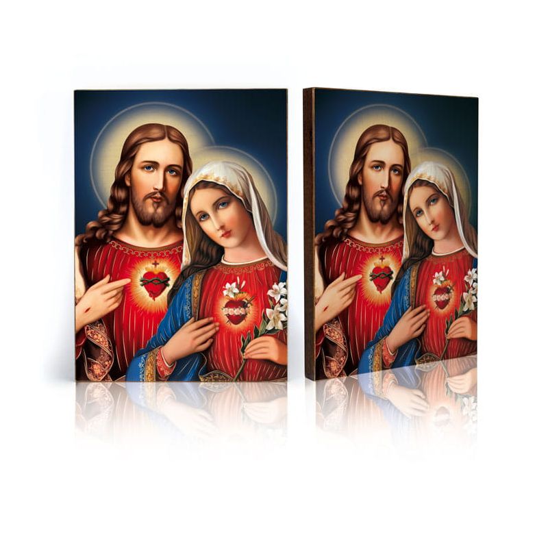 Ikona religijna Serce Maryi i Serce Jezusa (2) - Jezus Chrystus - Ikona religijna Serce Maryi i Serce Jezusa (2)