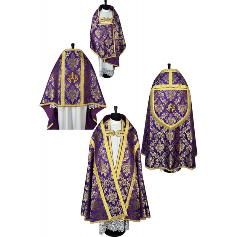 Zestaw kapa rzymska + welon liturgiczny (14K) - WELONY - Zestaw kapa rzymska + welon liturgiczny (14K)