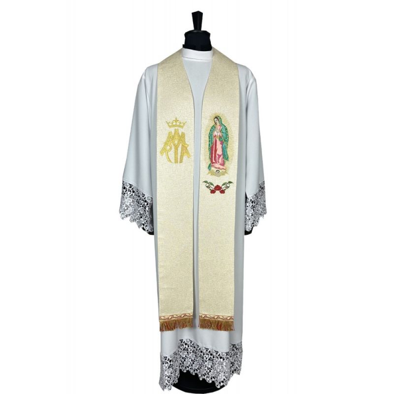 Stuła haftowana Matka Boska z Guadalupe (17K) - Z POSTACIAMI - Stuła haftowana Matka Boska z Guadalupe (17K)