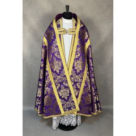 Kapa rzymska fioletowa ze stułą (21K) - KAPY LITURGICZNE - zdjęcie 2 - Kapa rzymska fioletowa ze stułą (21K)