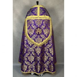 Kapa rzymska fioletowa ze stułą (21K) - KAPY LITURGICZNE - zdjęcie 3 - Kapa rzymska fioletowa ze stułą (21K)