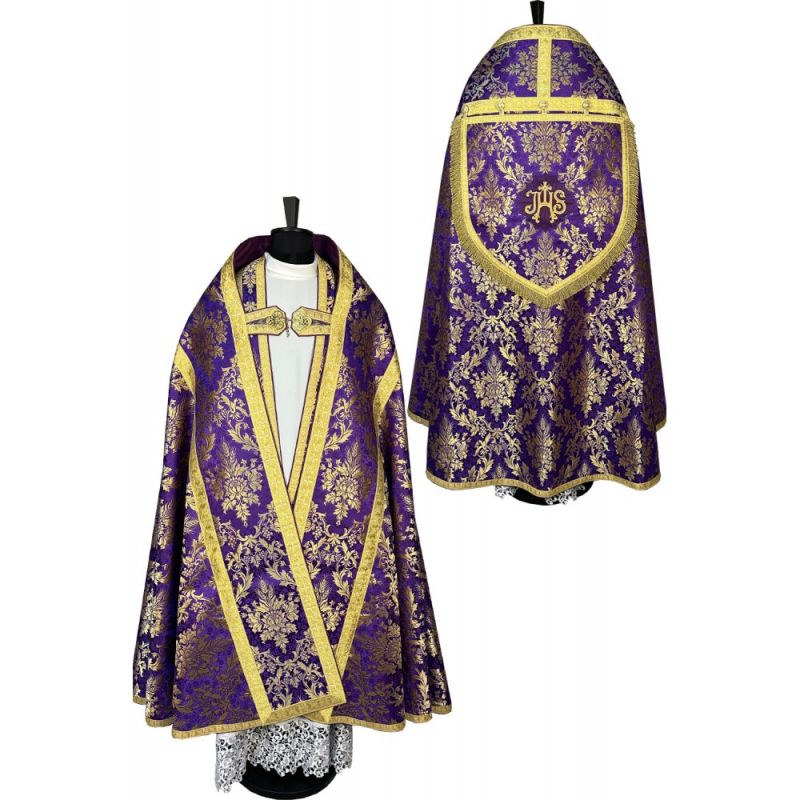 Kapa rzymska fioletowa ze stułą (21K) - KAPY LITURGICZNE - Kapa rzymska fioletowa ze stułą (21K)