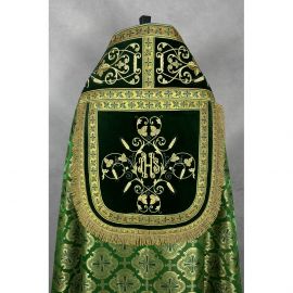 Kapa rzymska zielona ze stułą (26K) - KAPY LITURGICZNE - zdjęcie 3 - Kapa rzymska zielona ze stułą (26K)