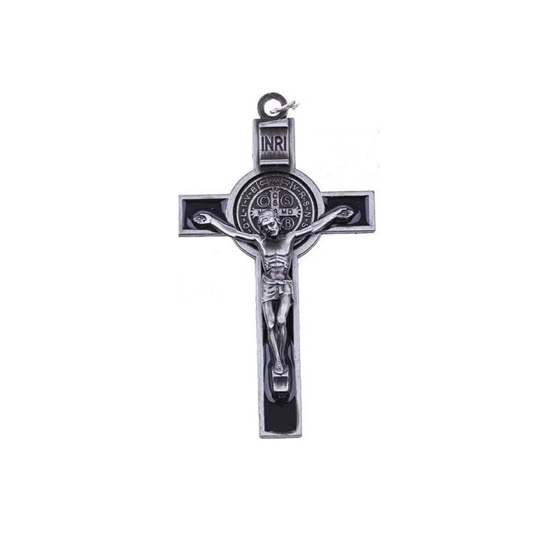 Krzyżyk Św. Benedykta 7,5x4,3 cm (czarna emalia) - KRZYŻE, KRZYŻYKI - Krzyżyk Św. Benedykta 7,5x4,3 cm (czarna emalia)