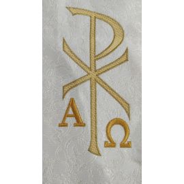 Stuła kapłańska  haftowana ecru PX + Krzyż (38) - EUCHARYSTYCZNE - zdjęcie 2 - Stuła kapłańska  haftowana ecru PX + Krzyż
