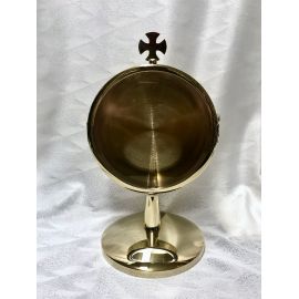 Kustodia na dużą hostię, mosiężna pozłacana - wys. 27 cm - KUSTODIA
