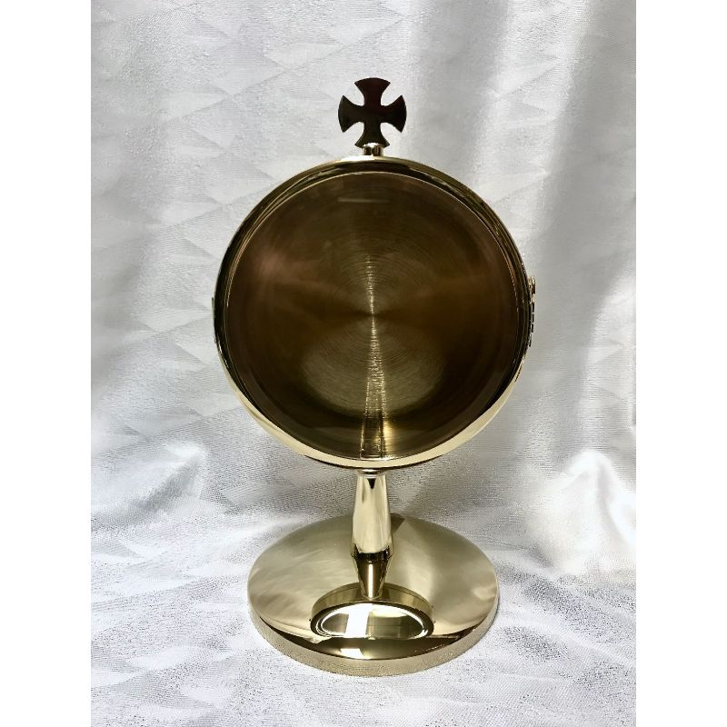Kustodia na dużą hostię, mosiężna pozłacana - wys. 27 cm - KUSTODIA - Kustodia na dużą hostię, mosiężna pozłacana - wys. 27 cm