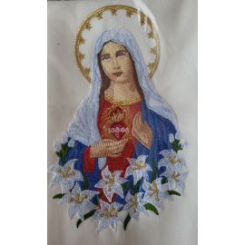 Poduszka na procesje Boże Ciało - Serce Matki Bożej - Poduszki procesyjne - zdjęcie 2 - Poduszka na procesje Boże Ciało - Serce Matki Bożej