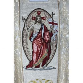 Ornat gotycki, haftowany Jezus zmartwychwstały (13K) - Ornaty złote/srebrne - zdjęcie 3 - Ornat gotycki, haftowany Jezus zmartwychwstały (13K)