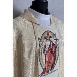Ornat gotycki, haftowany Jezus zmartwychwstały (13K) - Ornaty złote/srebrne - zdjęcie 4 - Ornat gotycki, haftowany Jezus zmartwychwstały (13K)