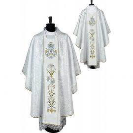 Ornat gotycki haftowany, motyw maryjny (19K) - Ornaty Maryjne