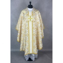 Ornat gotycki ecru/złoty, haftowany (37K) - Ornaty białe/ ecru - zdjęcie 2 - Ornat gotycki ecru/złoty, haftowany (37K)