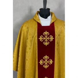 Ornat gotycki haftowany, złoty, pas aksamit (57K) - Ornaty złote/srebrne - zdjęcie 3 - Ornat gotycki haftowany, złoty, pas aksamit (57K)