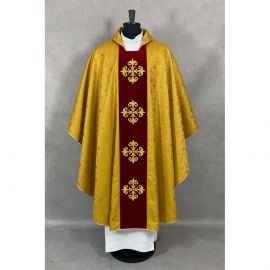 Ornat gotycki haftowany, złoty, pas aksamit (57K) - Ornaty złote/srebrne - zdjęcie 2 - Ornat gotycki haftowany, złoty, pas aksamit (57K)
