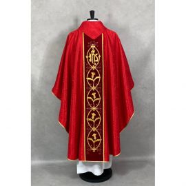 Ornat gotycki haftowany, czerwony, pas aksamit (58K) - Ornaty czerwone - zdjęcie 4 - Ornat gotycki haftowany, czerwony, pas aksamit (58K)