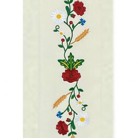 Ornat gotycki haftowany - Haft Kociewski (66K) - Ornaty białe/ ecru - zdjęcie 4 - Ornat gotycki haftowany - Haft Kociewski (66K)