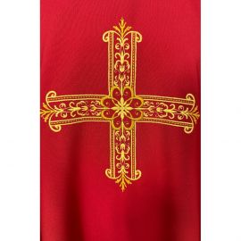 Ornat gotycki haftowany, czerwony - Krzyż (97K) - Ornaty czerwone - zdjęcie 4 - Ornat gotycki haftowany, czerwony - Krzyż (97K)