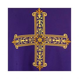 Ornat gotycki haftowany, fioletowy - Krzyż (99K) - Ornaty fioletowe - zdjęcie 3 - Ornat gotycki haftowany, fioletowy - Krzyż (99K)