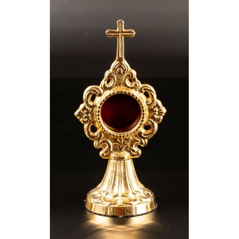 Relikwiarz mosiężny, pozłacany - 17 cm (29) - RELIKWIARZE - Relikwiarz mosiężny, pozłacany - 17 cm (29)