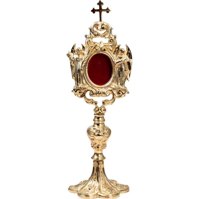 Relikwiarz mosiężny, pozłacany - 31 cm (31) - RELIKWIARZE - Relikwiarz mosiężny, pozłacany - 31 cm (31)