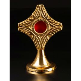 Relikwiarz mosiężny, pozłacany - 12 cm (33) - RELIKWIARZE