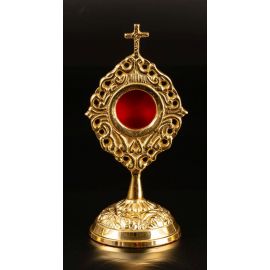 Relikwiarz mosiężny, pozłacany - 14 cm (34) - RELIKWIARZE