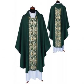 Ornat gotycki zielony, pas tkany krzyż (119K) - Ornaty zielone