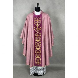 Ornat gotycki blady różowy, haftowany pas aksamit (149K) - ORNATY NA WIELKI POST - zdjęcie 2 - Ornat gotycki blady różowy, haftowany pas aksamit (149K)
