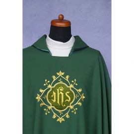 Ornat gotycki zielony, haftowany, materiał strecz (161K) - Ornaty zielone - zdjęcie 2 - Ornat gotycki zielony, haftowany, materiał strecz (161K)